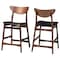 Baxton Studio Latina Black Upholstered Walnut Finishing 24in Counter Stool 123-6800 - alternate 1
